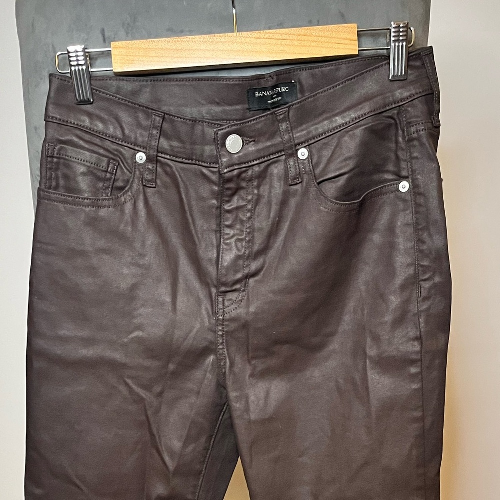 Banana Republic Slim Coated Jeans in Dark Brown